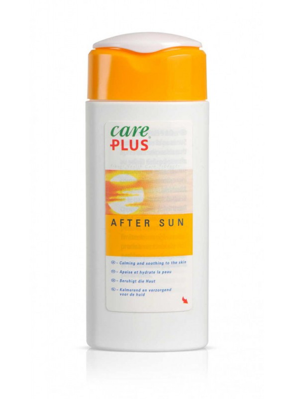 geel witte verpakking met after sun van Care Plus