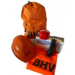 Oranje BHV rugtas met opdruk BHV en oranje helm
