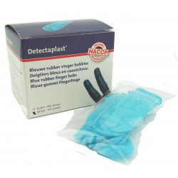 Vingercondoom blauw rubber 50 stuks in doosje