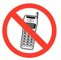Pictogram mobiele telefoons verboden