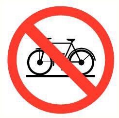 Pictogram verboden voor fietsen