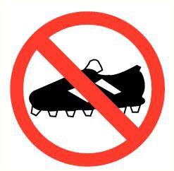 Pictogram voetbalschoenen verboden