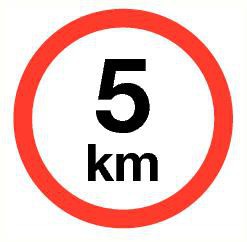 Pictogram maximum snelheid 5 km