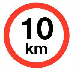 Pictogram maximum snelheid 10 km