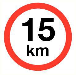 Pictogram maximum snelheid 15 km