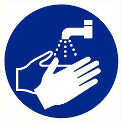 Pictogram handen wassen verplicht