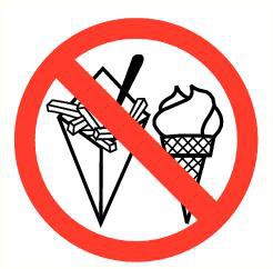 Pictogram etenswaren verboden