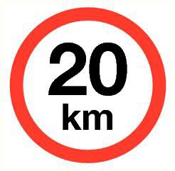 Pictogram maximum snelheid 20 km