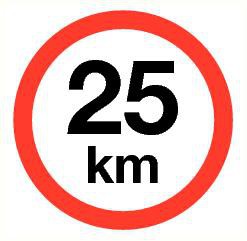 Pictogram maximum snelheid 25 km