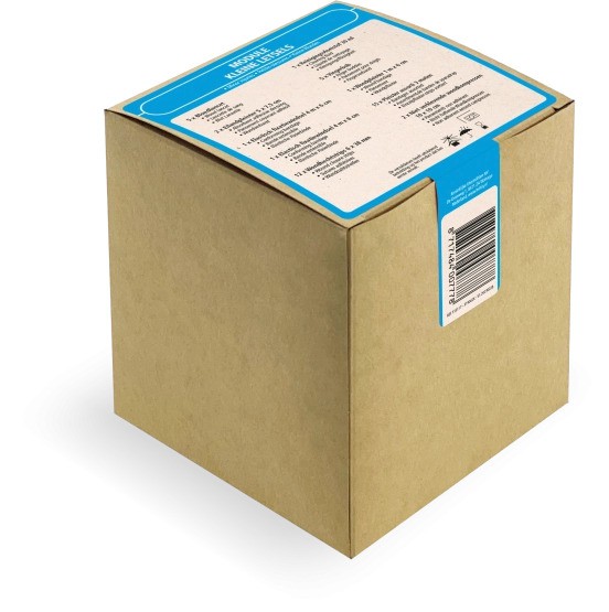 klein blauw doosje met verbandmiddelen