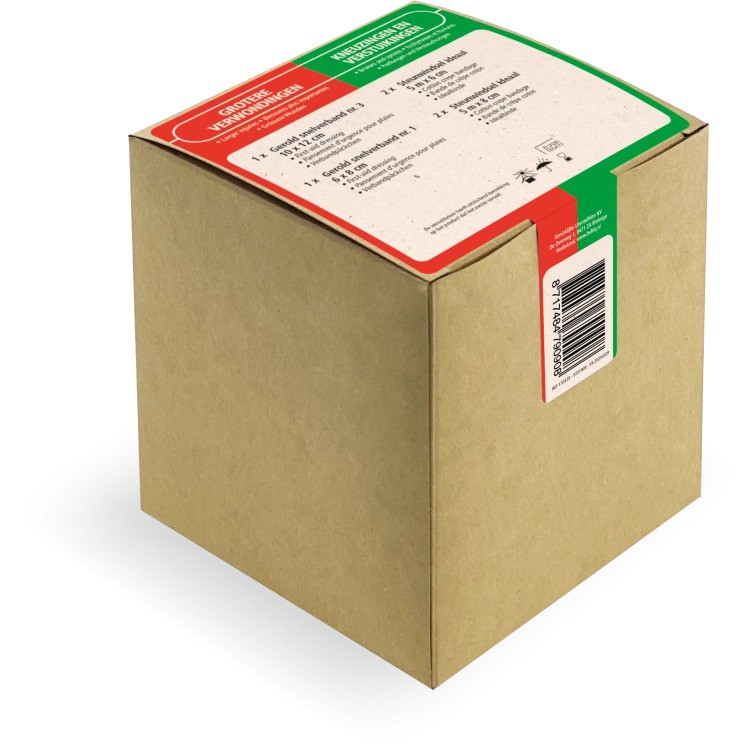 klein blauw doosje met verbandmiddelen