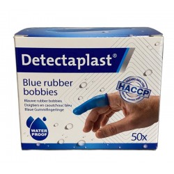 Vingercondoom blauw rubber 50 stuks in doosje