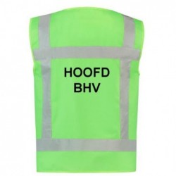 Veiligheidsvest opdruk Hoofd BHV limegreen
