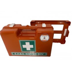 Oranje wandhouder voor verbandkoffer