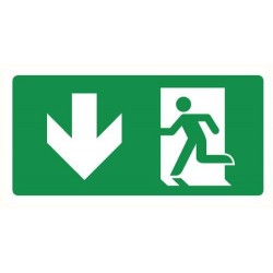 Vluchtweg omlaag pijl links